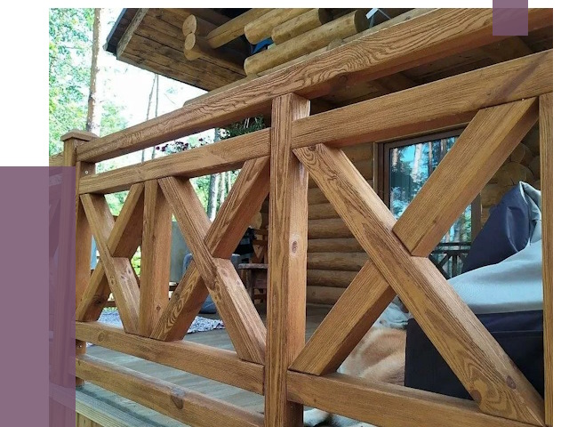 Деревянные перила под ключ в Тулуне от 8093 руб. 