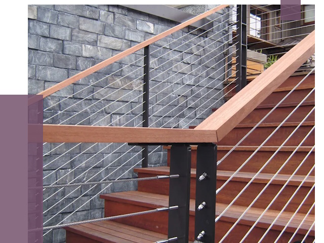 Тросовые перила под ключ в Тулуне от 8200 руб.