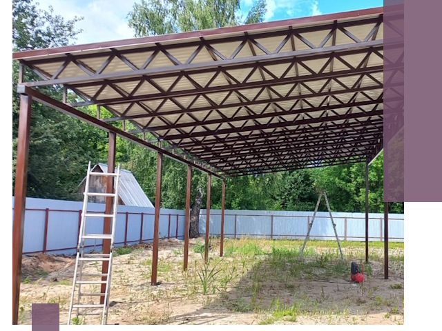 Односкатные навесы под ключ в Тулуне — изготовление и монтаж