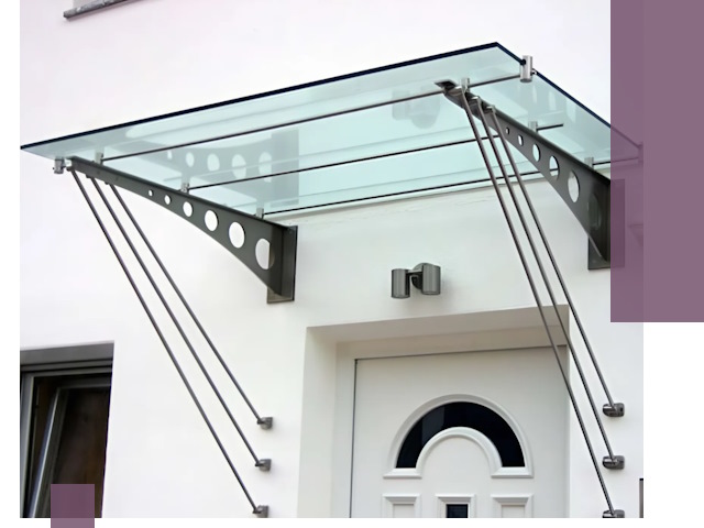 Козырьки над входом под ключ в Тулуне — изготовление и монтаж