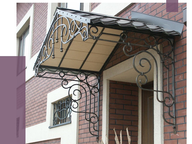 Двускатные козырьки в Тулуне под ключ от 13488 руб.